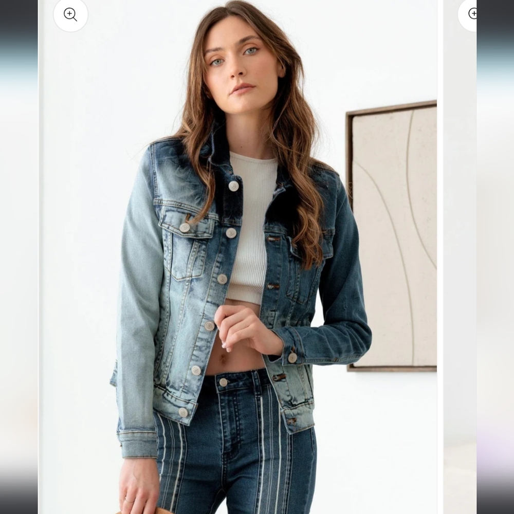 Classic Indigo Ombre Denim Jacket - Women